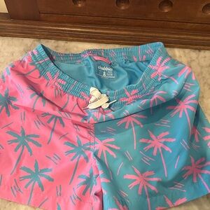 Chubbies Tropical Pink and Blue Swim Trunks